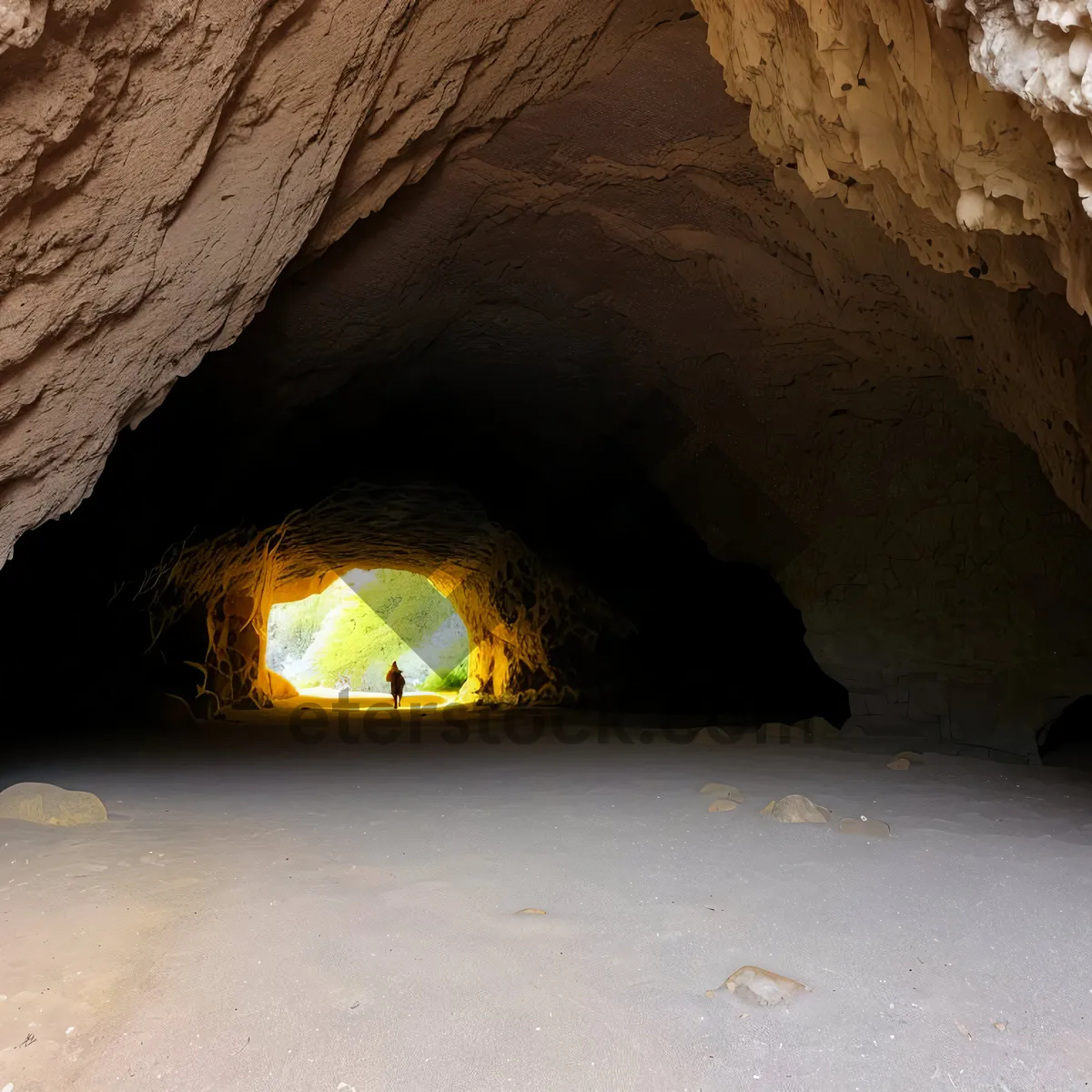 Picture of Ancient Cave Rock Formation in Mountain Park.