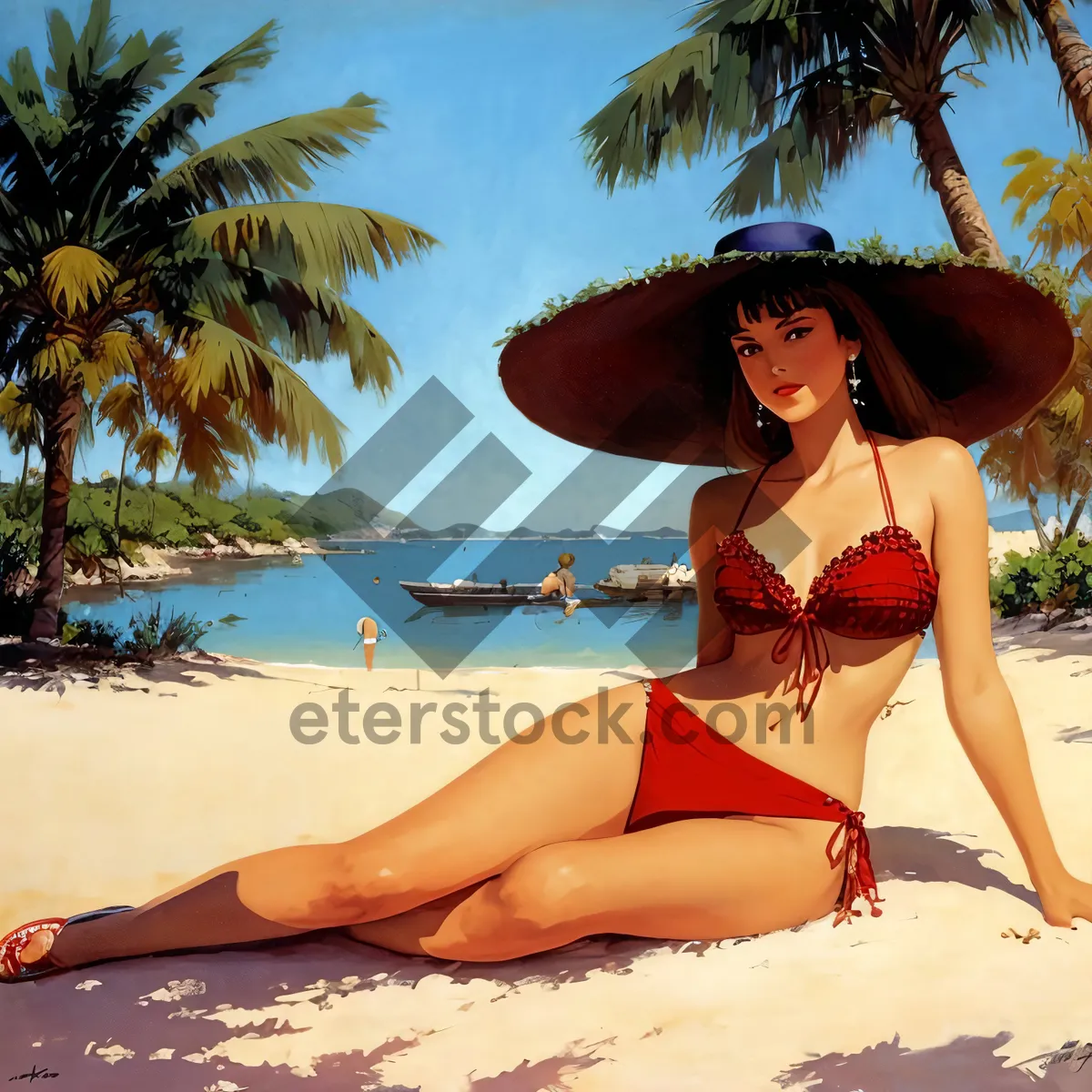 Picture of Exotic Beach Escape: Tropical Retreat in Swimwear