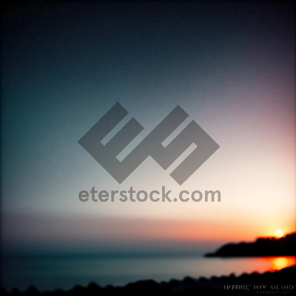 Picture of Vibrant Sunset Skyline over Ocean