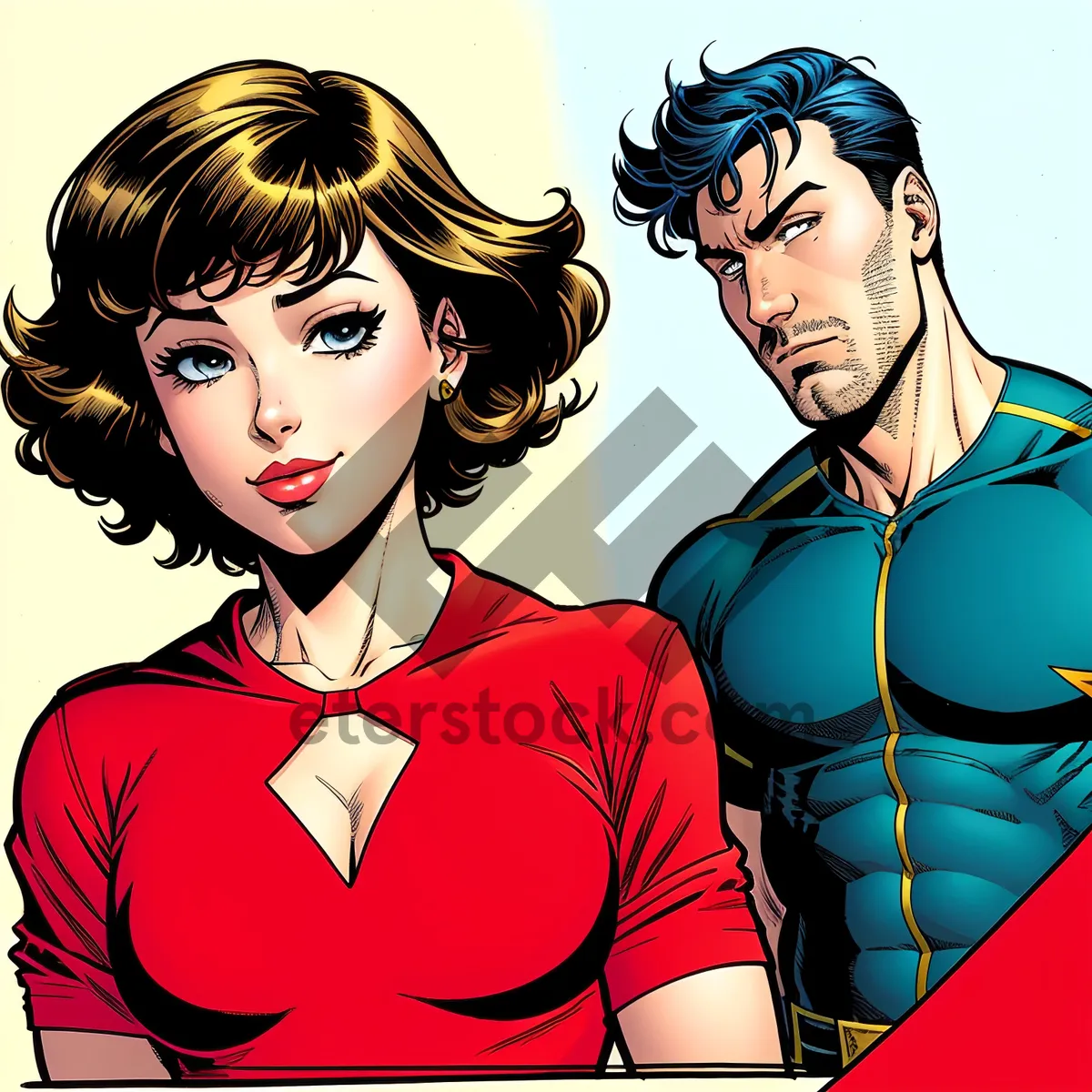 Picture of Seductively Styled Cartoon Man with Fashionable Haircut