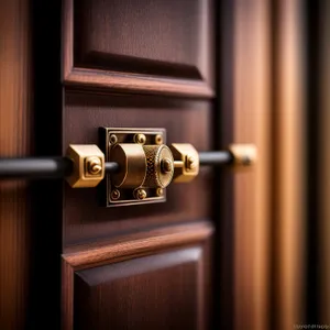 Secure Metal Combination Lock on Wooden Door