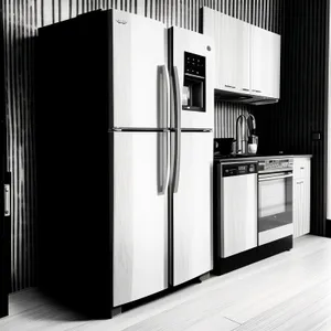 Modern Kitchen Refrigerator in White Interior