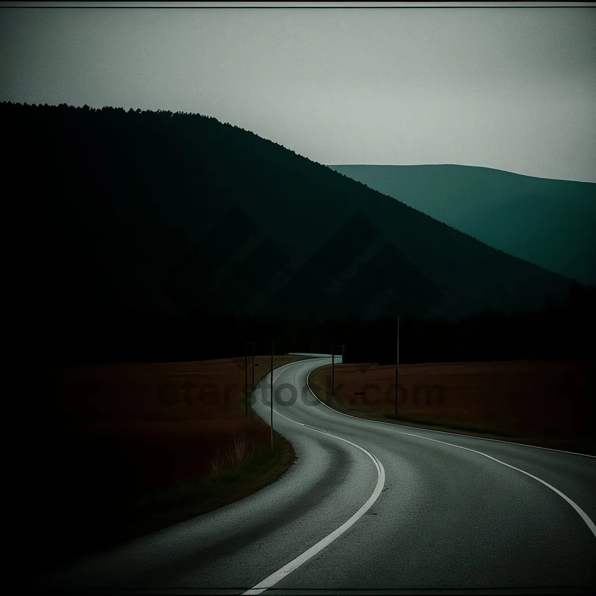 Picture of Speeding through scenic rural expressway under cloudy skies