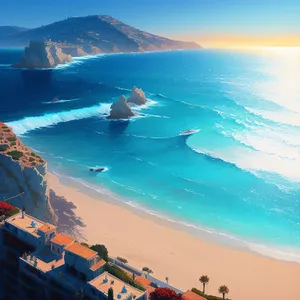 Sunny Seaside Escape: A Majestic Beach Horizon