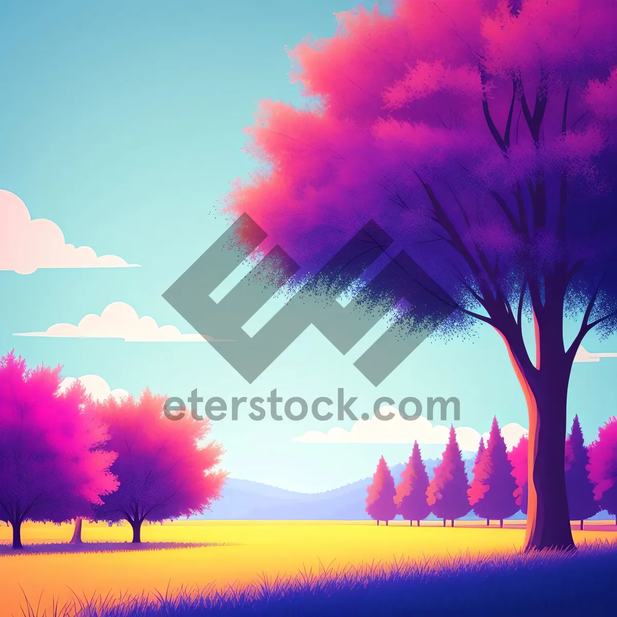 Picture of Golden sunset over the countryside