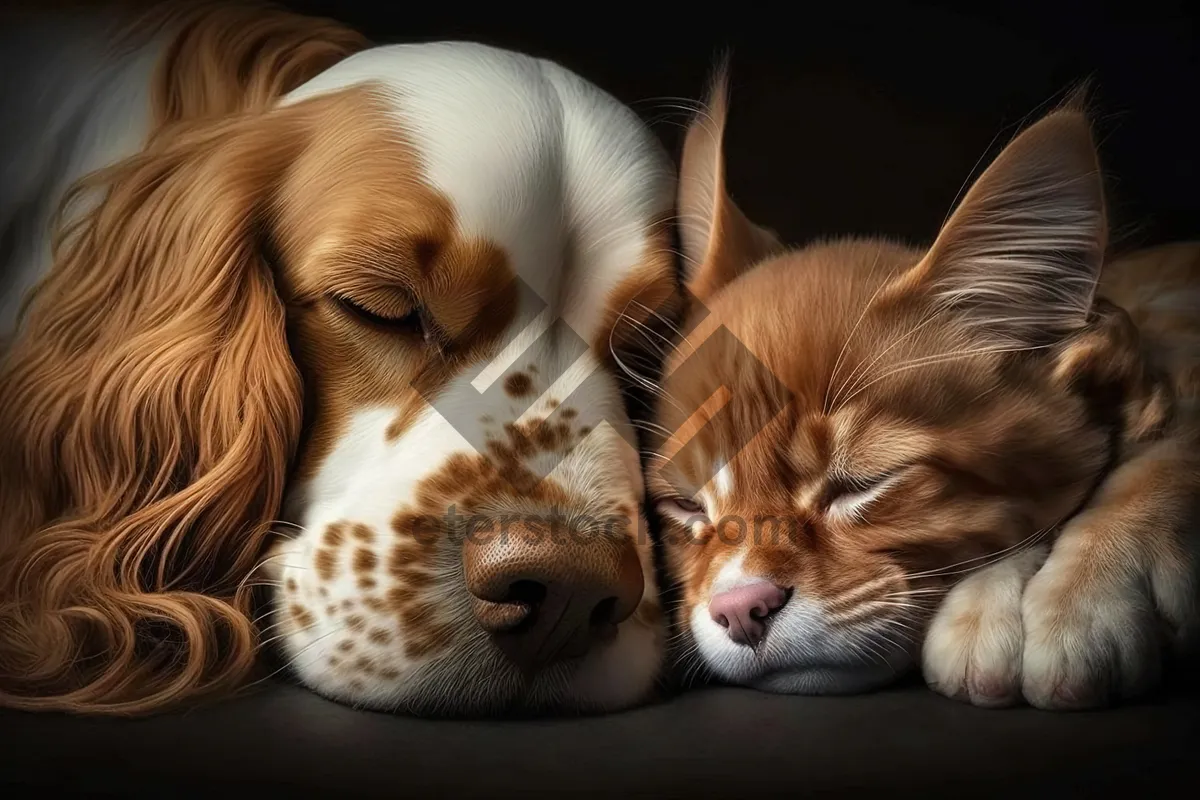 Picture of Adorable brown Welsh Springer Spaniel puppy portrait.