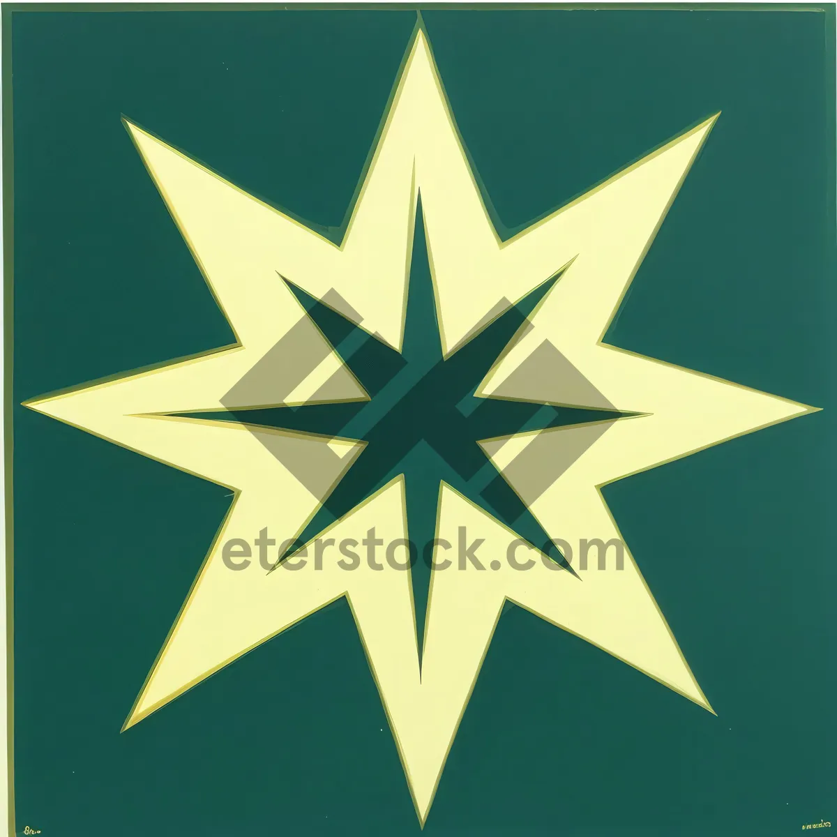 Picture of Sparkling Star Symbol with Flag Design Graphic