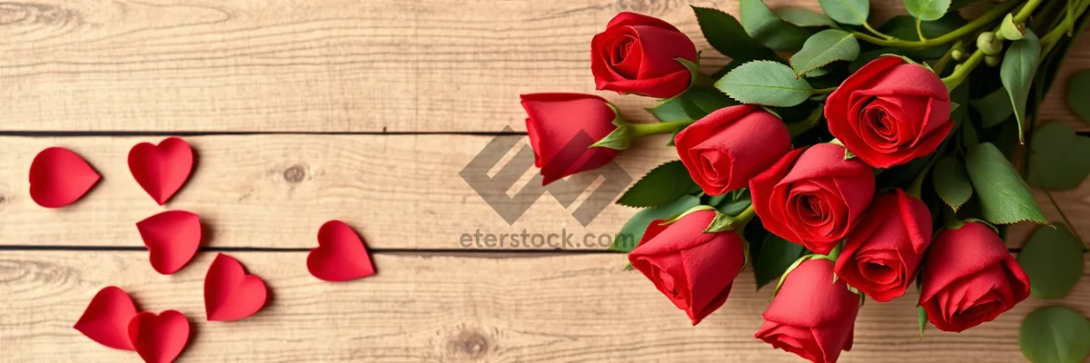 Picture of Romantic Silk Roses Bouquet for Valentine's Day Celebration