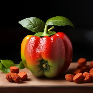 Fresh Vegetable Salad with Sweet Pepper and Tomatoes.