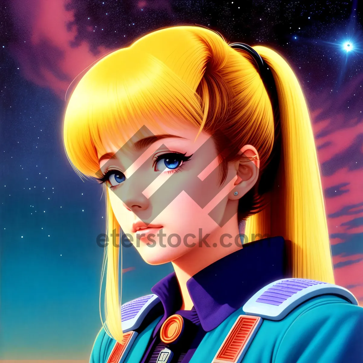 Picture of Blond Doll: Attractive Model with Fashionable Hairstyle