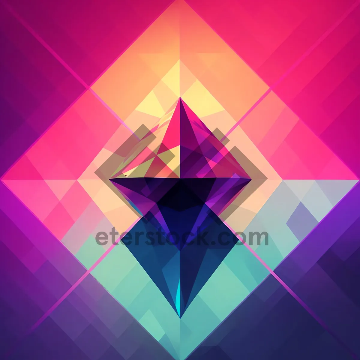 Picture of Abstract Geometric Artwork with Vibrant Gradient Colors