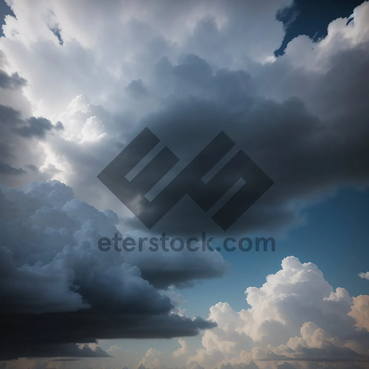 Picture of Vibrant Summer Sky with Fluffy Clouds