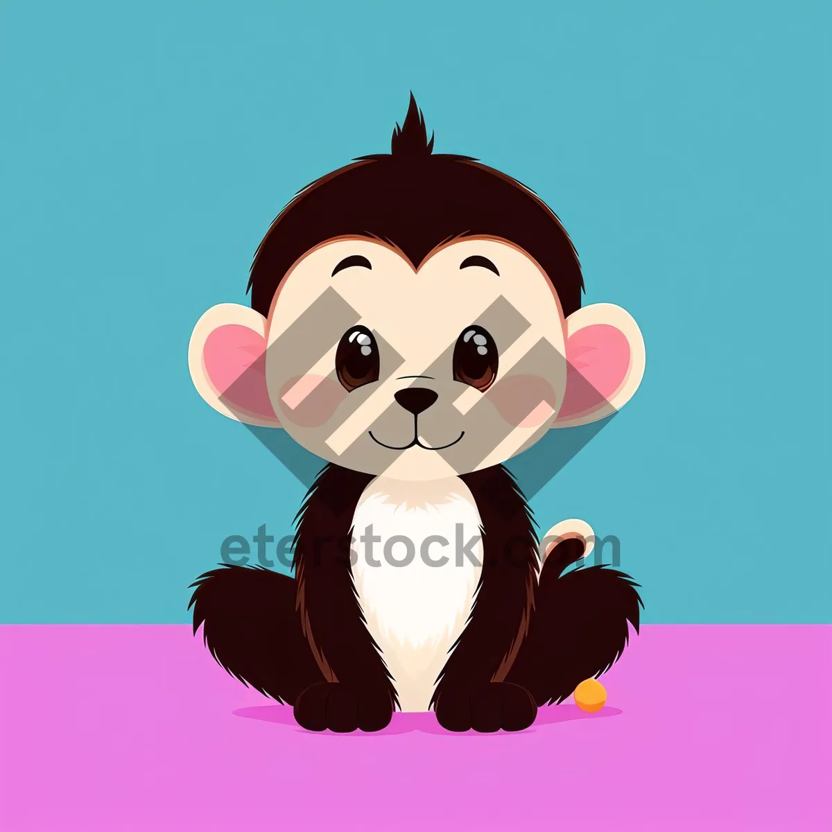 Picture of Cheerful Cartoon Boy Playing with Cute Animals