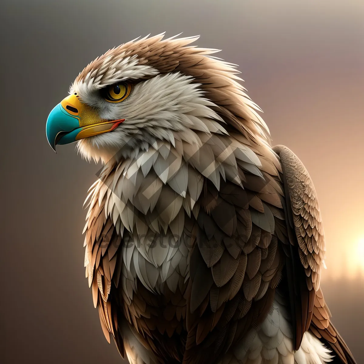 Picture of Bald Eagle with Piercing Yellow Eyes