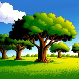 Vibrant Rapeseed Field with Majestic Oak Tree