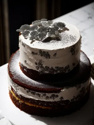 Gourmet Sweet Chocolate Cake with Cappuccino