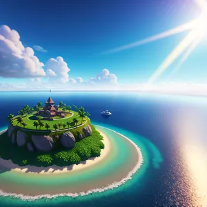 Vibrant Summer Sunset Over Clear Water