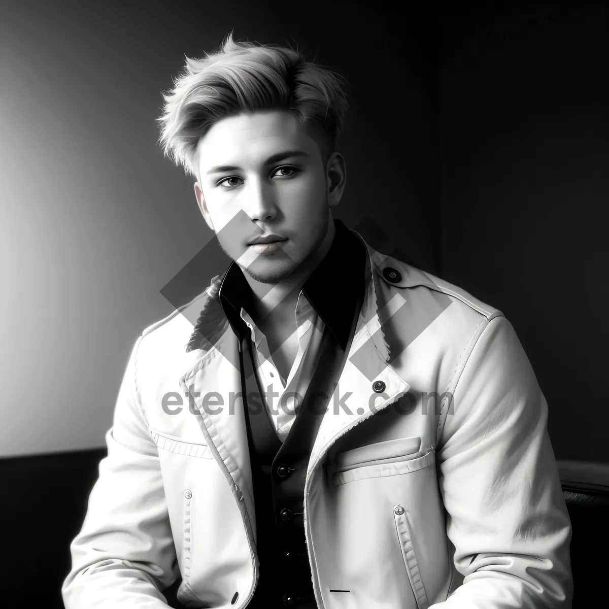 Picture of Attractive businesswoman in black suit smiling