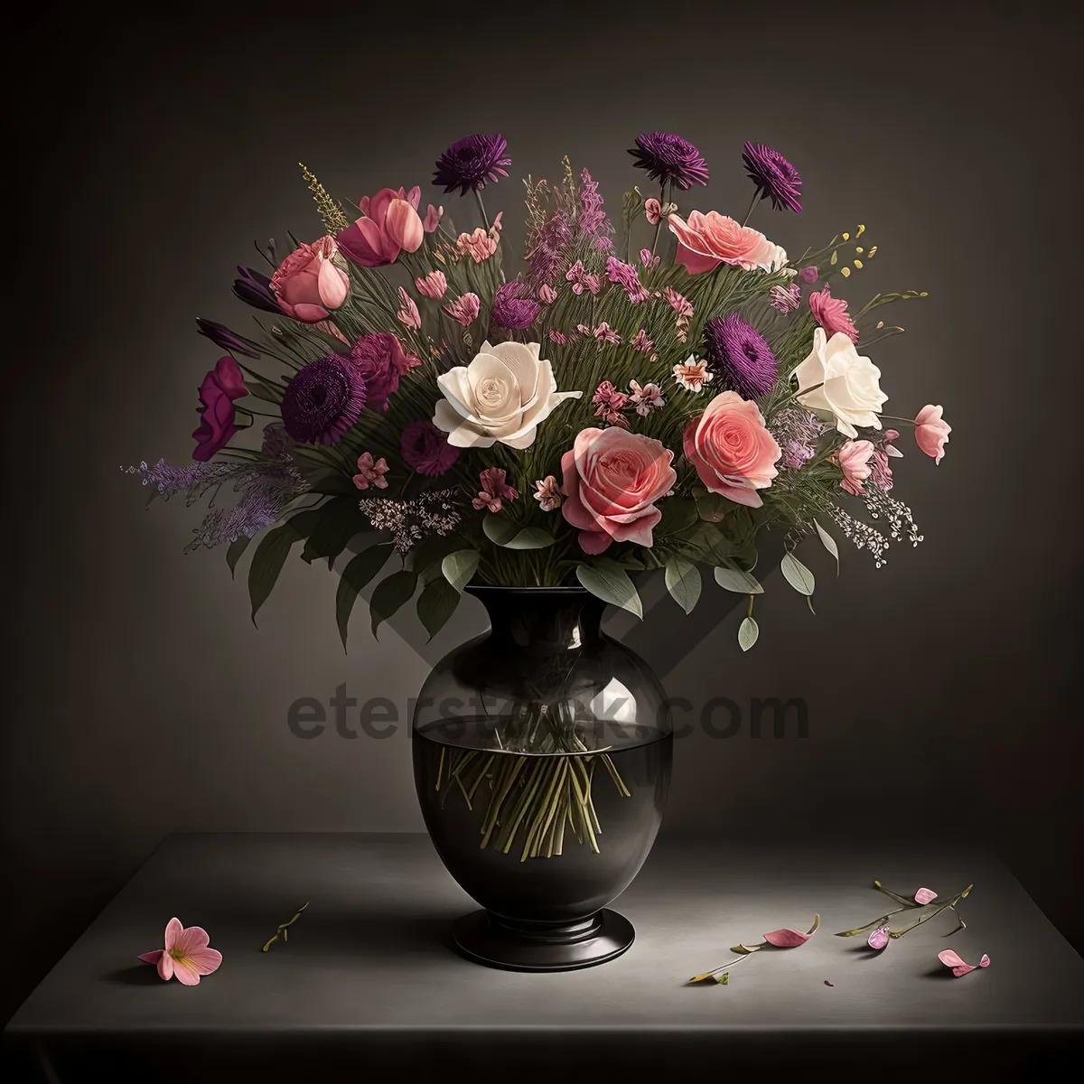 Picture of Floral Chandelier: Elegant Pink Flower Arrangement for Celebration