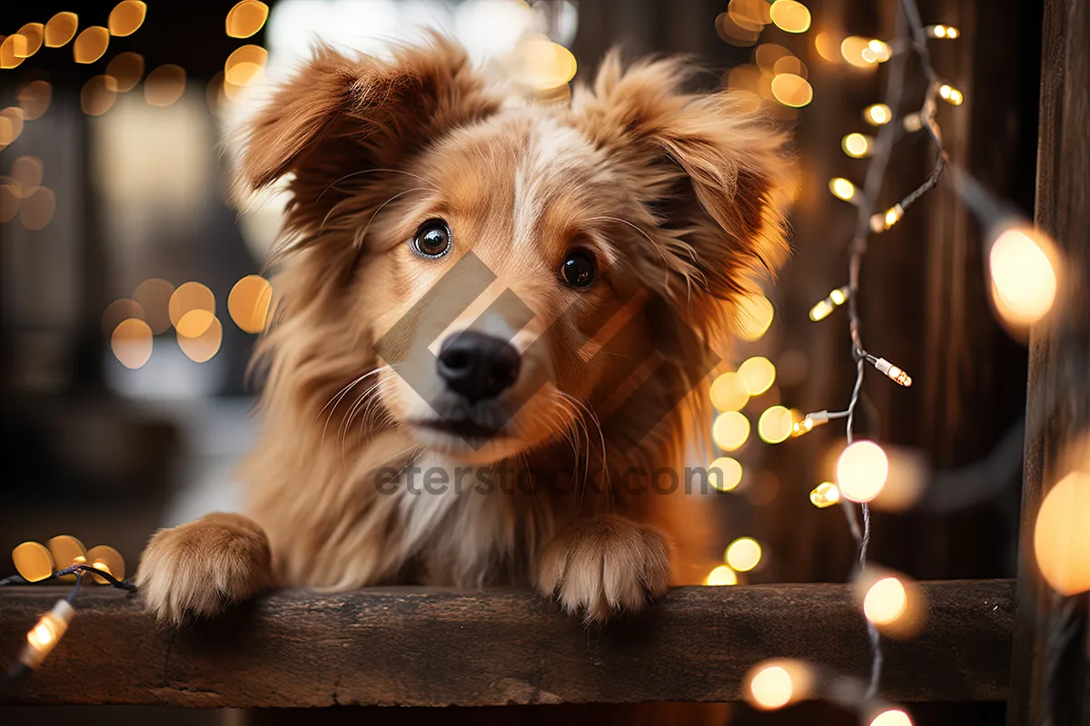 Picture of Brown Border Collie Puppy Studio Portrait Cute Dog Photo