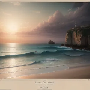 Sandy Beachscape over Azure Waters