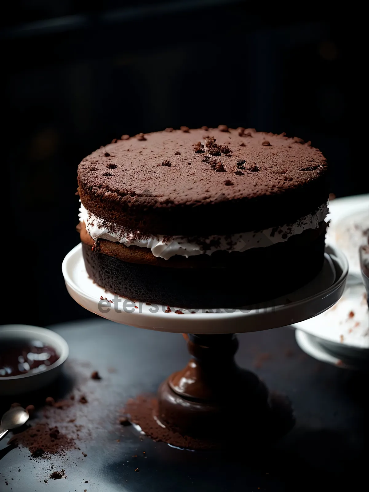 Picture of Decadent chocolate cream cake with cappuccino