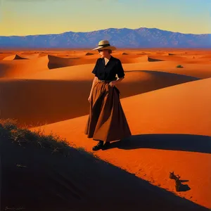 Sunset Silhouette on Dunes: Desert Adventure