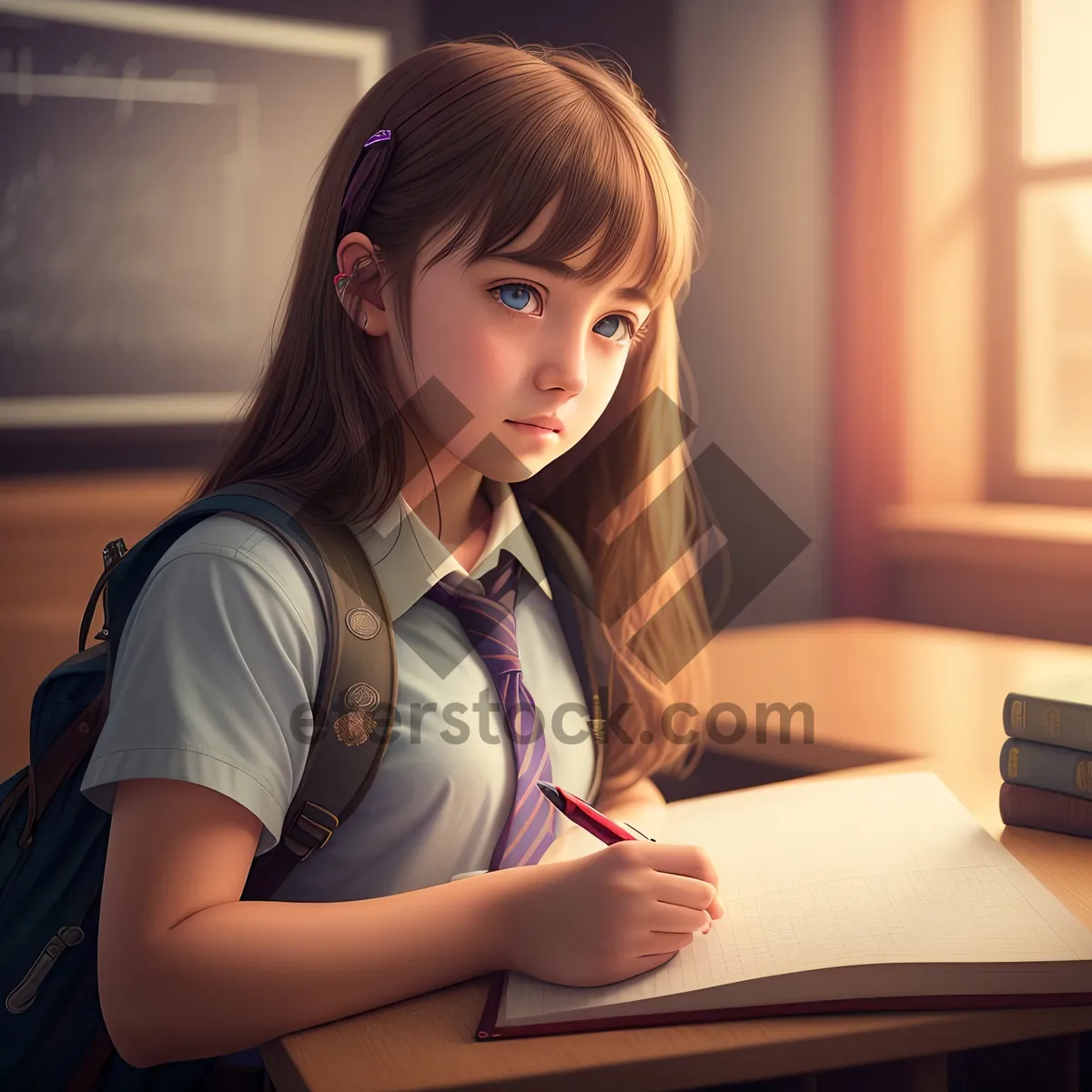 Picture of Smiling businesswoman working on laptop at desk