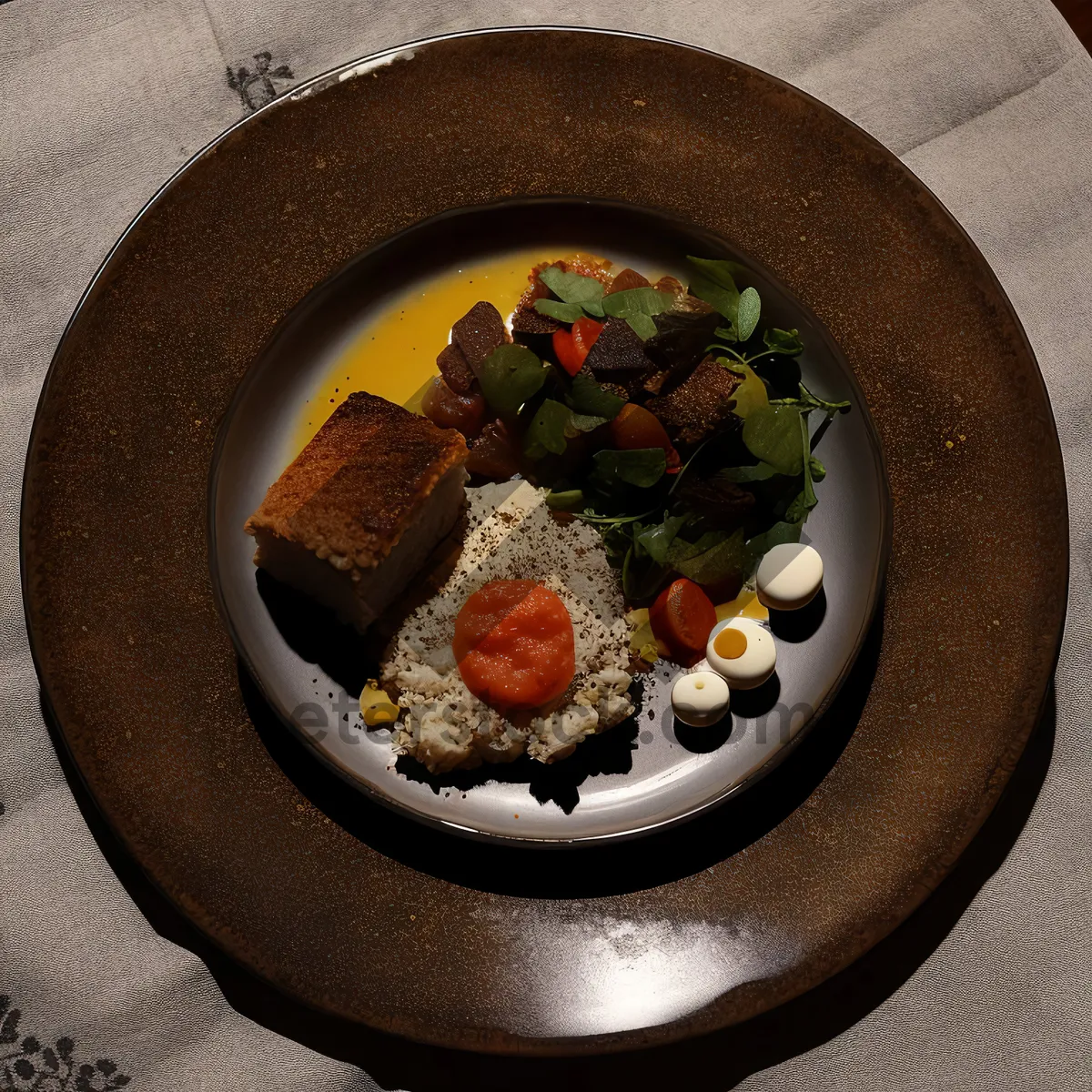 Picture of Delicious vegetable salad bowl with fresh ingredients