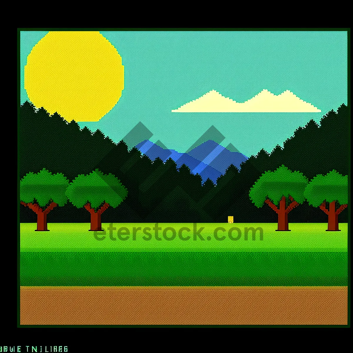 Picture of Vibrant countryside meadow under clear blue sky