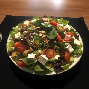 Delicious Beef Salad with Grilled Vegetables and Olive Oil