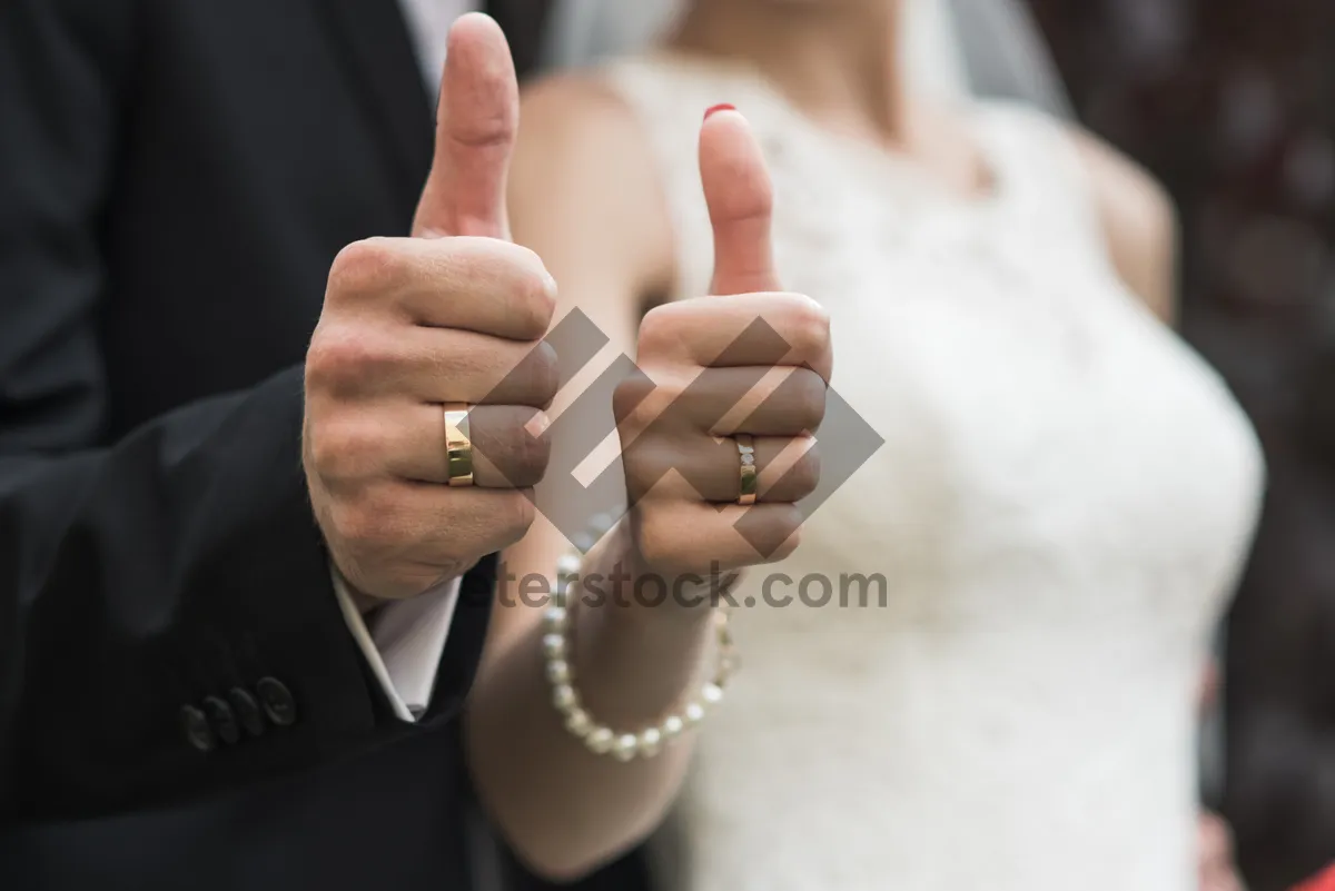 Picture of Hand gestures by male businessman for wedding proposal.