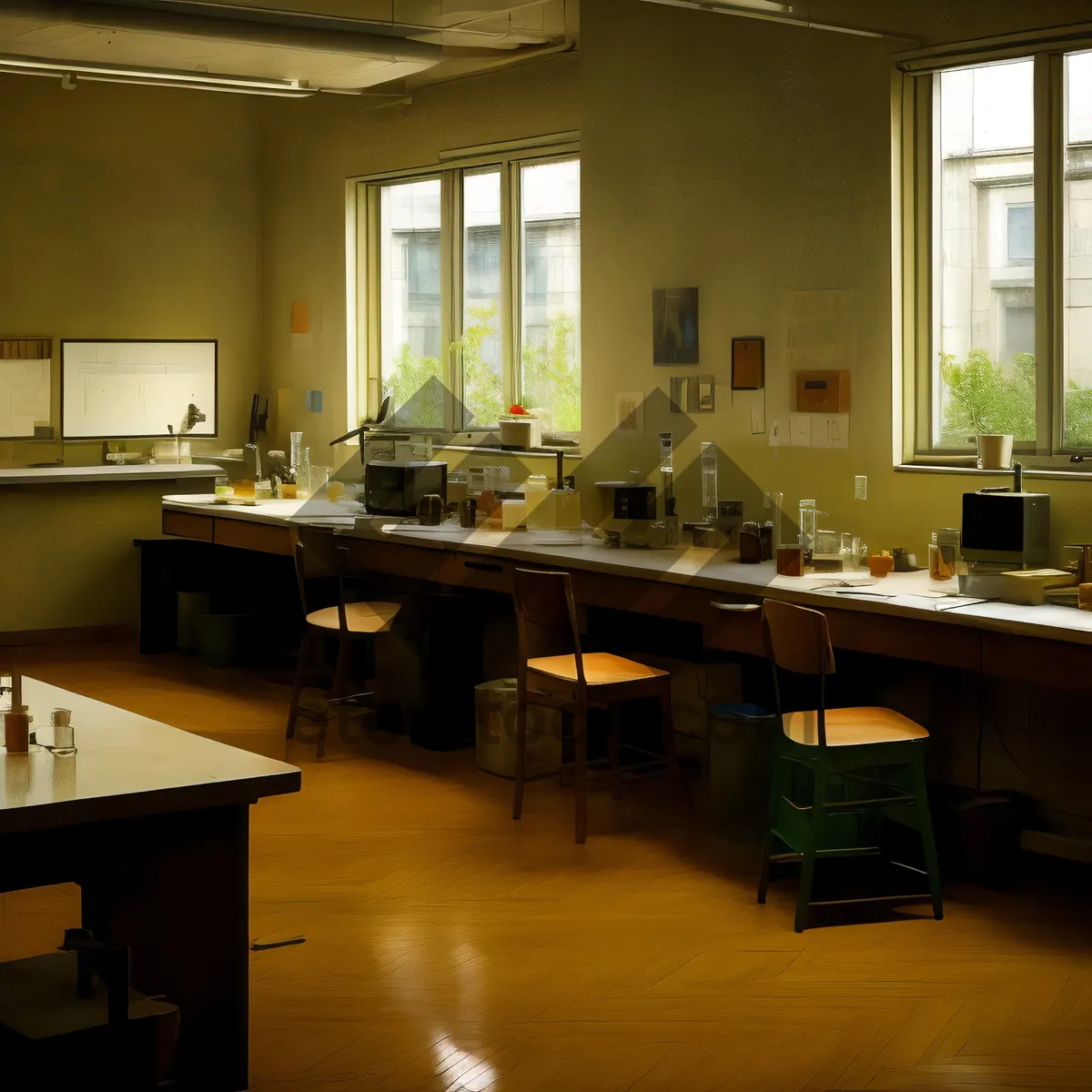 Picture of Modern restaurant interior design with luxury furniture and wood.