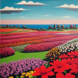 Vibrant Summer Landscape with Cape Tulips and Sky