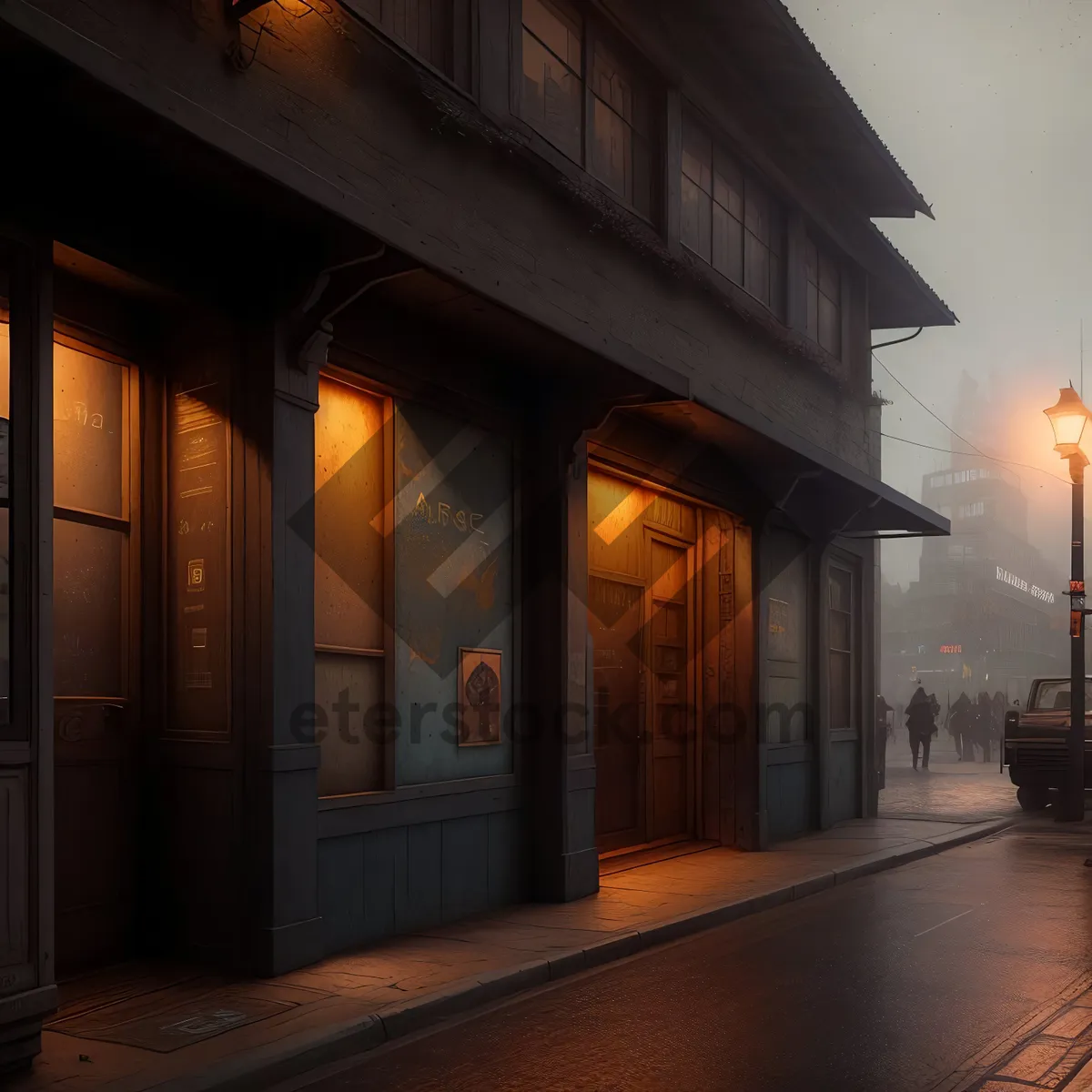 Picture of Vintage urban architecture with charming doorway.