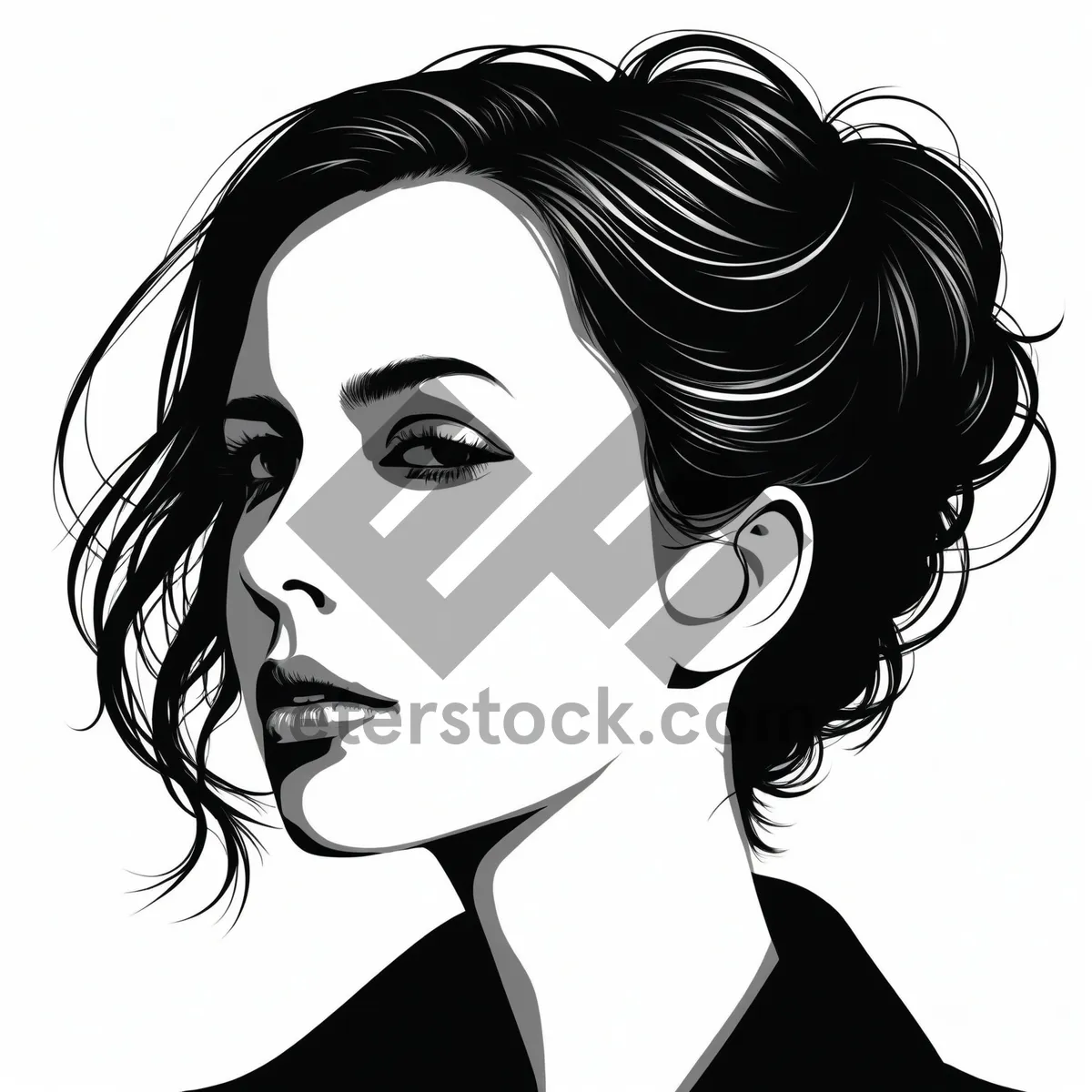 Picture of Fashion model with creative cartoon hairstyle design.