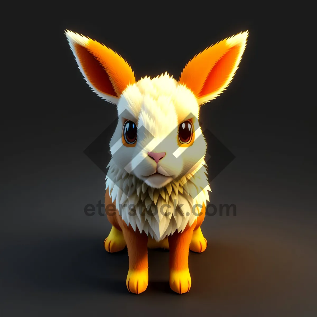 Picture of Fluffy Bunny with Adorable Ears - Studio Portrait