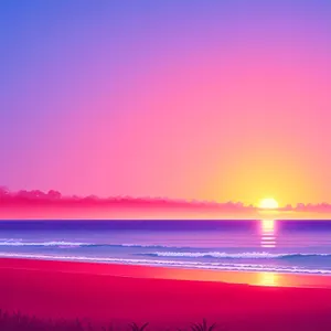 Serene Sunset Over Tropical Beach