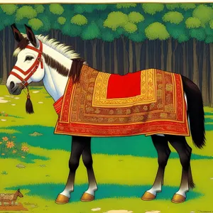 Flag-Emblazoned Saddle Blanket for Equine Gear