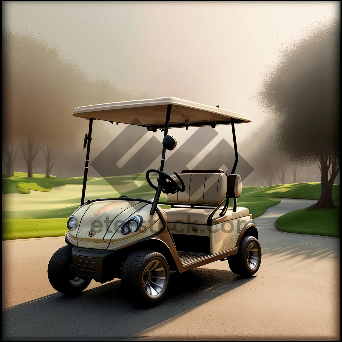 Picture of Sporty Golf Cart in Motion