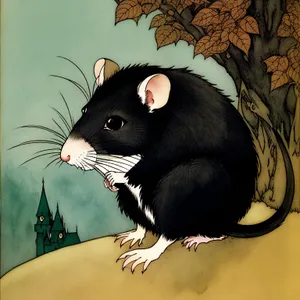 Furry Friend: Adorable Domestic Rat with Whiskers