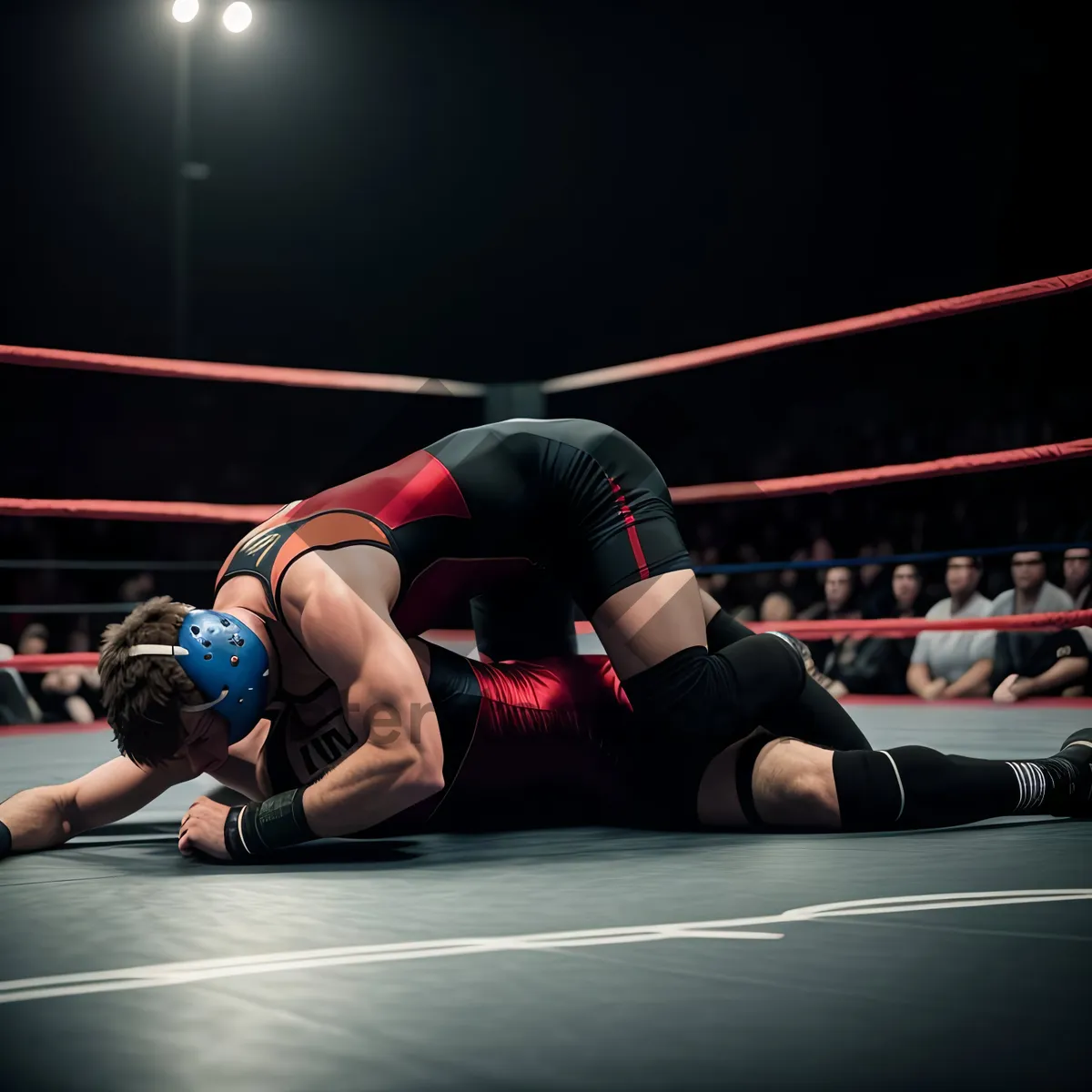 Picture of Active Man Wrestling on Fitness Mat