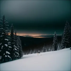 Winter Wonderland: Majestic Snowy Mountain Landscape