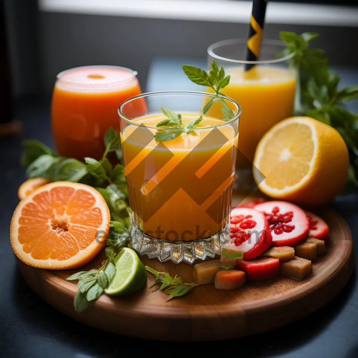 Picture of Healthy Vegetable Salad with Fresh Citrus Juice and Basil