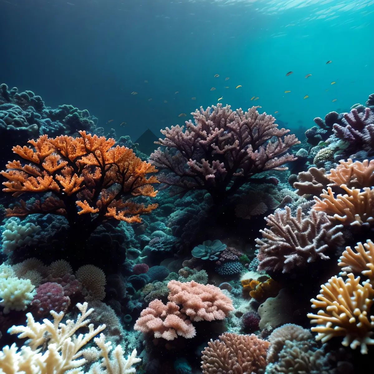 Picture of Vibrant Coral Reef Life Underwater