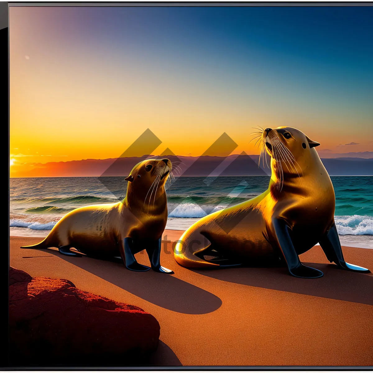 Picture of Sunset Seal on Sandy Beach