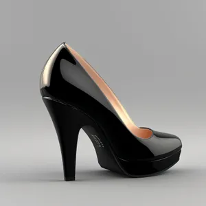 Elegant black stiletto heel sandal with lace detail.