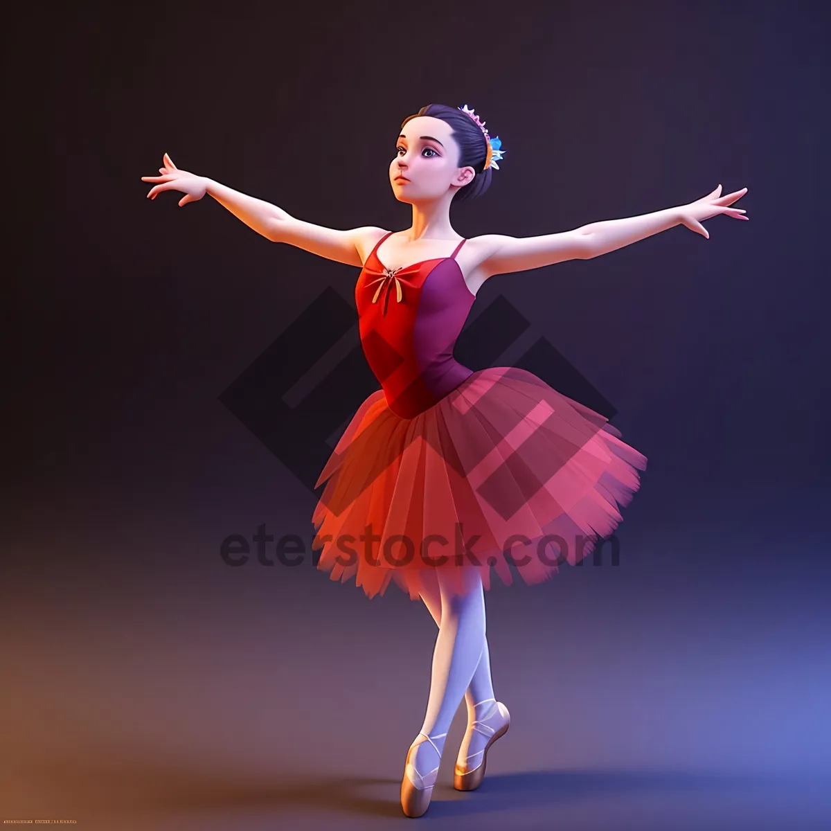 Picture of Joyful Dancer Leaping in Summer Sky