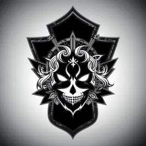 Heraldic Symbol Design: Graphic Art Icon Decoration