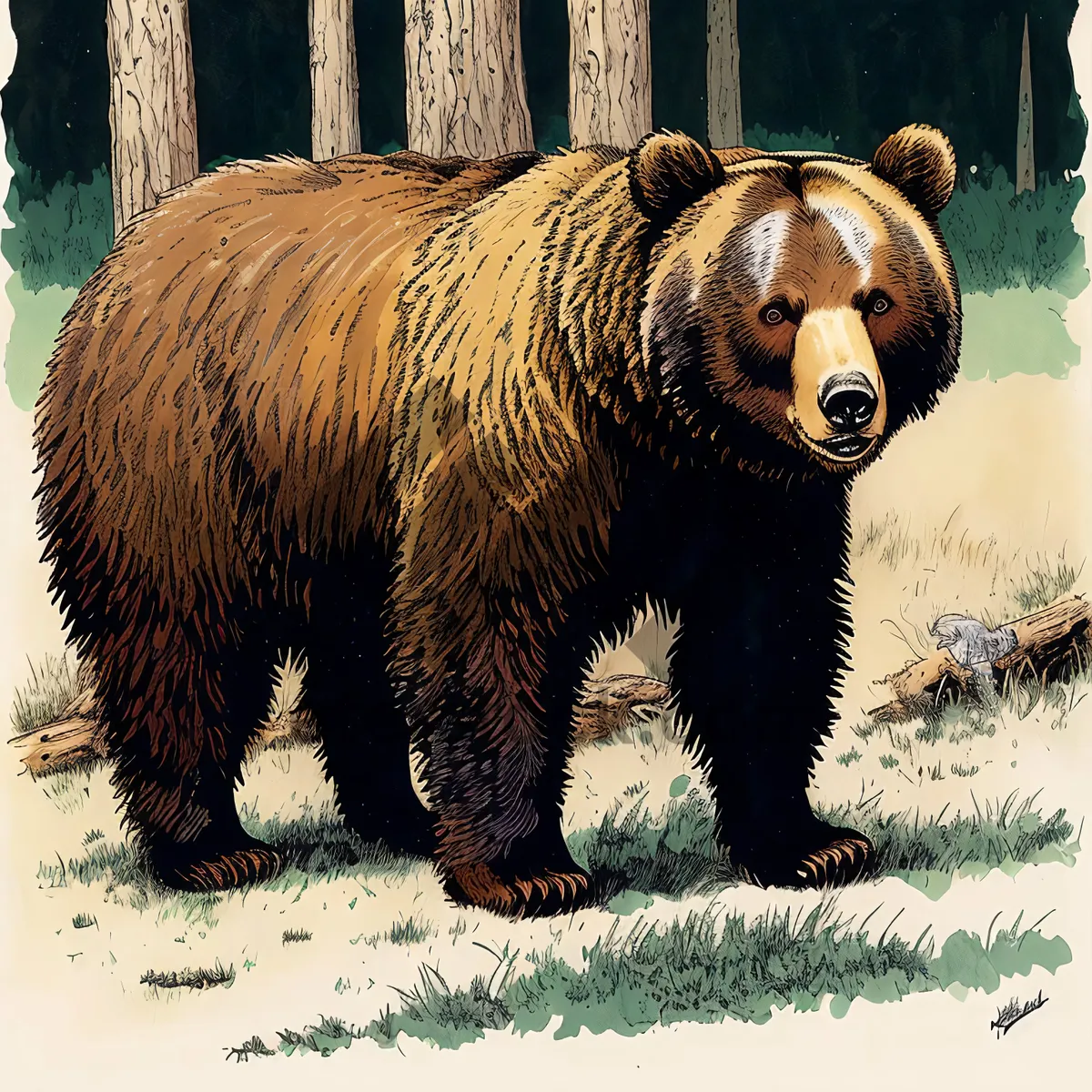 Picture of Majestic Brown Bear Roaming the Wild